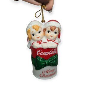 Vintage 1992 Campbell's Soup Co Merry Christmas Can Tree Ornament Ceramic